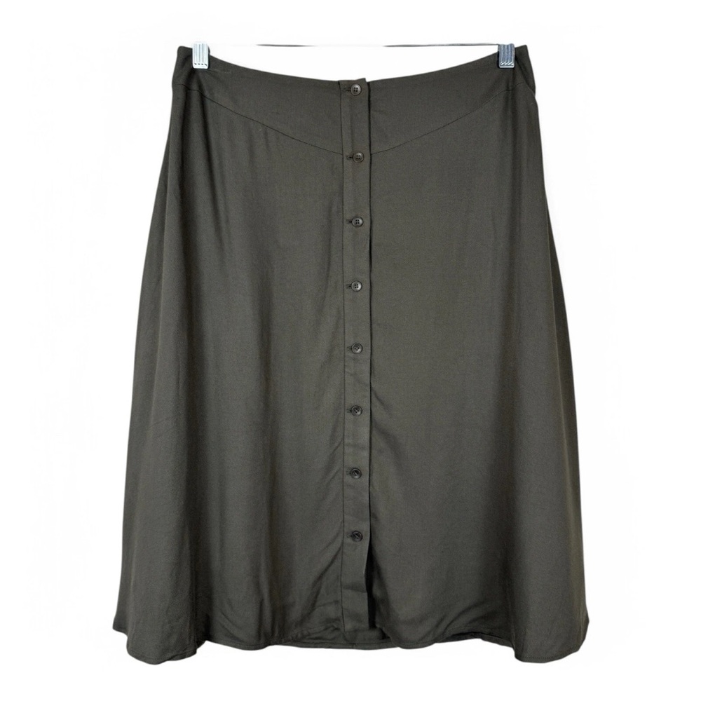 The Limited Women's Button Up Skirt Size 10 Midi Olive Green Lined New